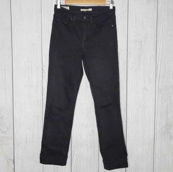 Levi's Denim - Levi's Premium big E 724 High Rise Straight Black Jeans